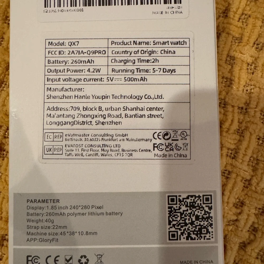 Black Smartwatch QX7